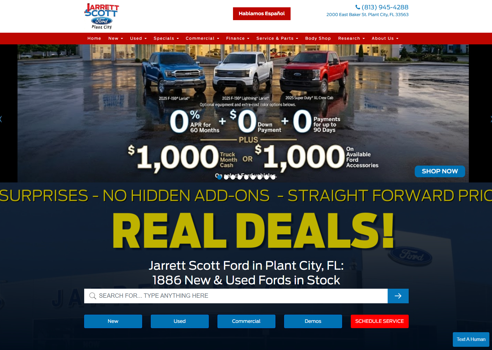 Jarrett Scott Ford dealership website homepage built by Savvy Dealer